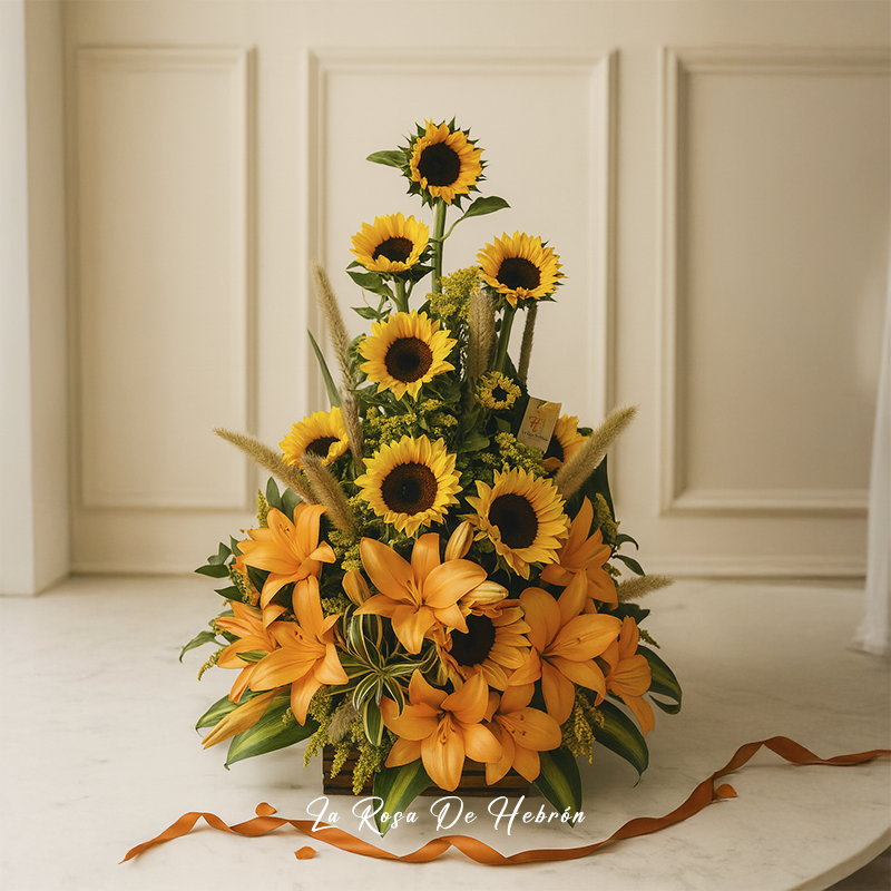 Arreglo Floral Lirios y Girasoles