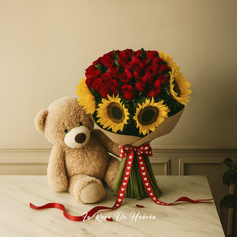 Buchón de Girasoles y Peluche