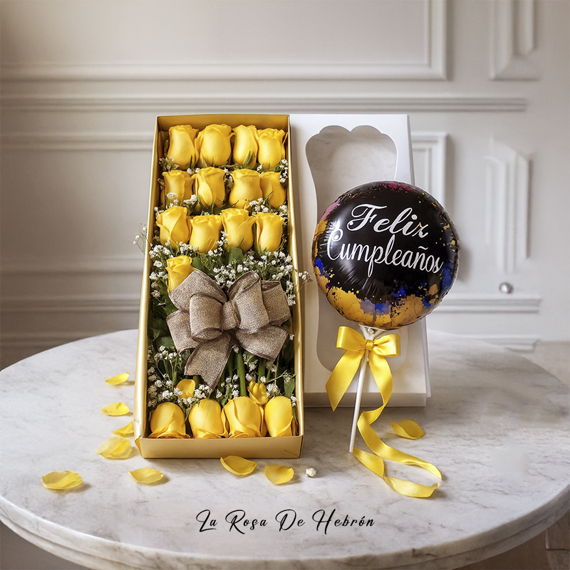 Caja de Rosas Amarillas