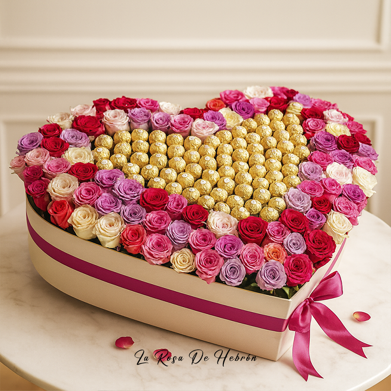 Corazón en Rosas Frescas