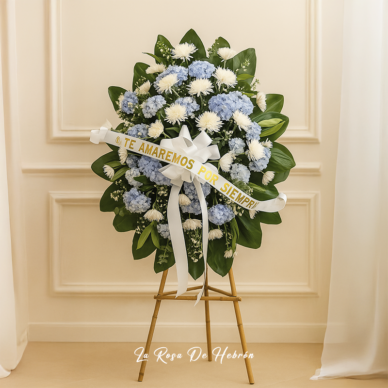 Corona Fúnebre Hortensias