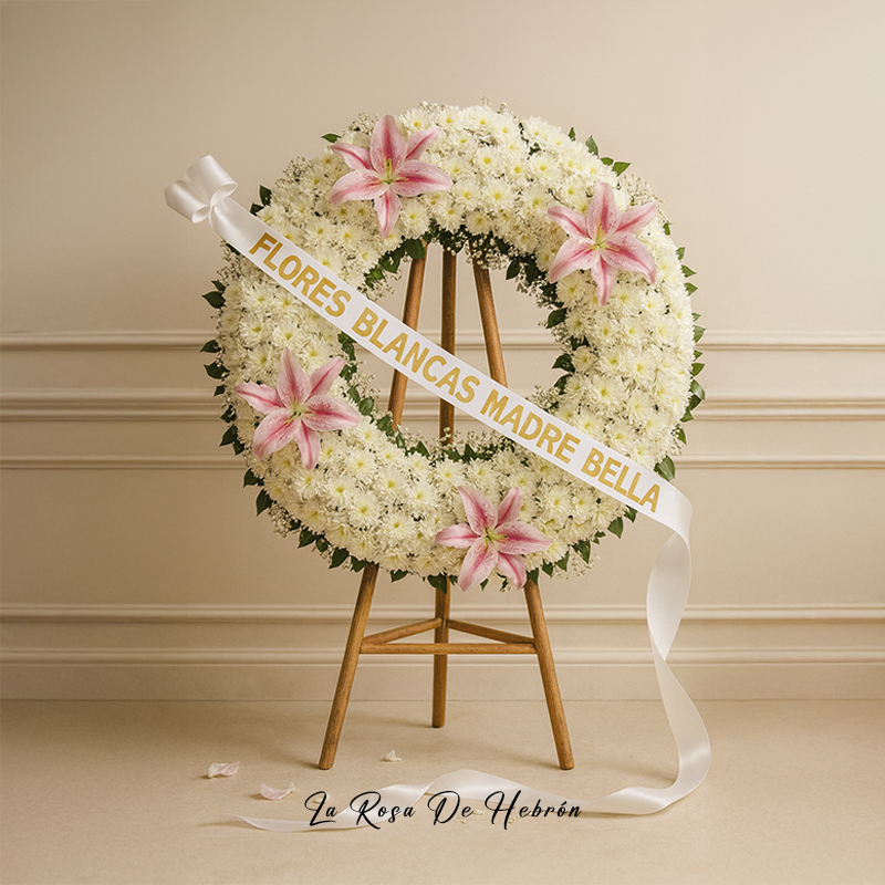 Corona Fúnebre Pedestal Lirios