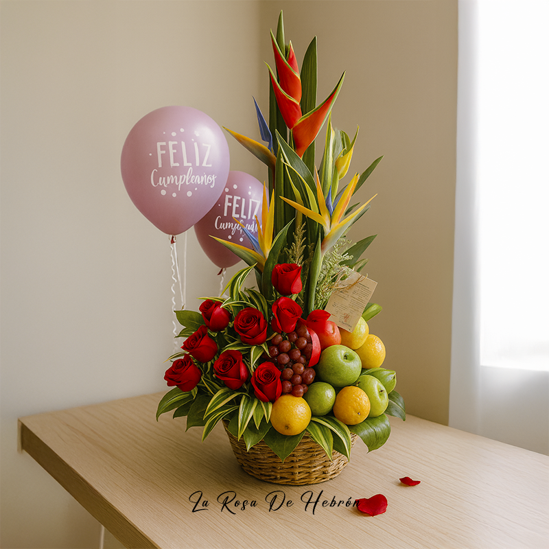 Ramo de Rosas y Frutas