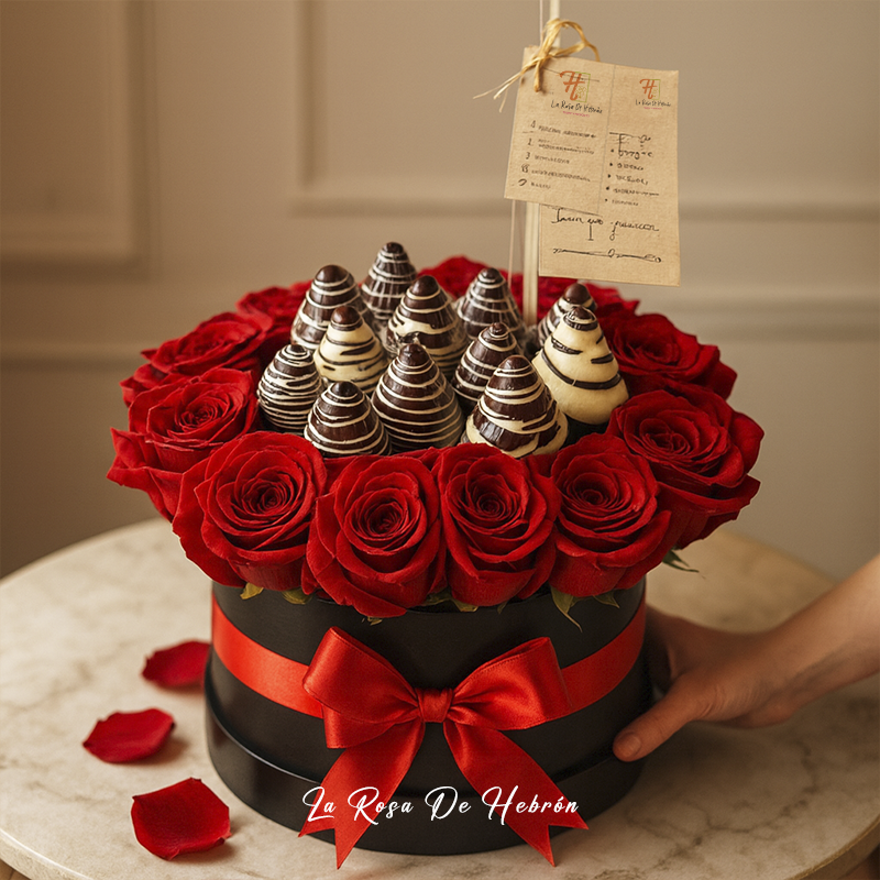 Rosas con Fresas Achocolatadas