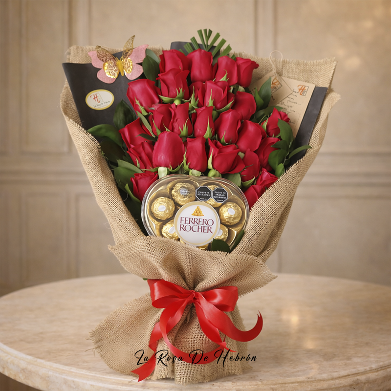 Bouquet de Rosas y Chocolates