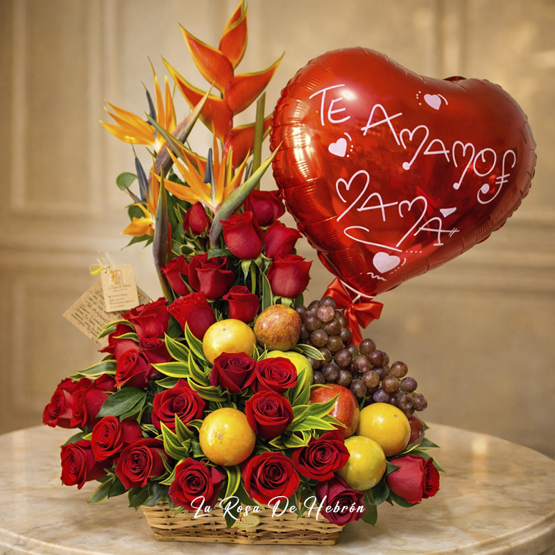 Ramo de Flores con Frutas