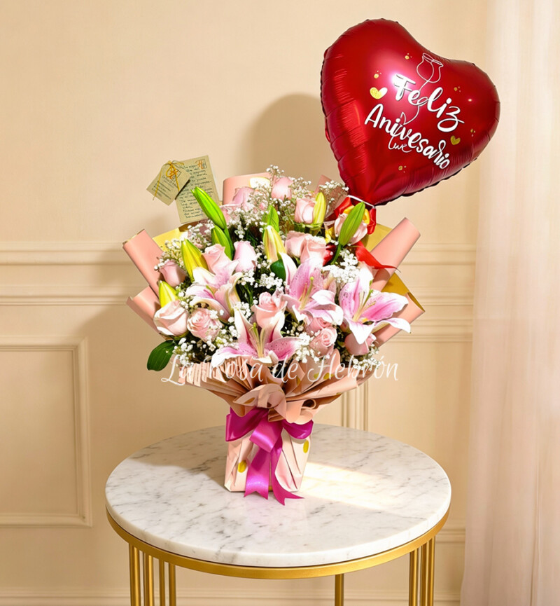 Arreglo Floral Rosas y Lirios Encanto Especial