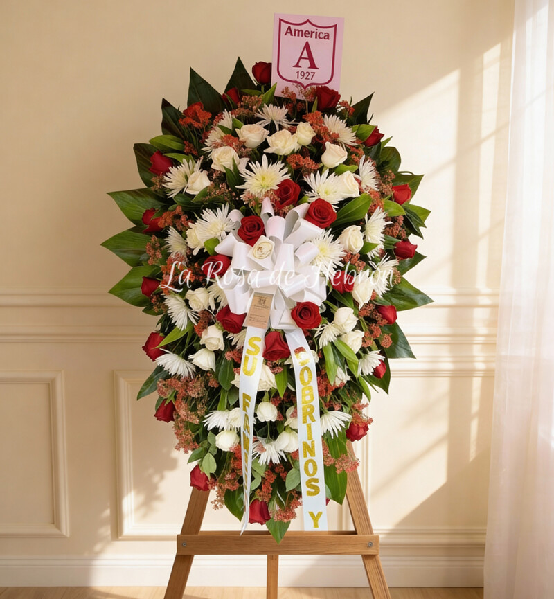 Corona Fúnebre Rosas Tributo Eterno
