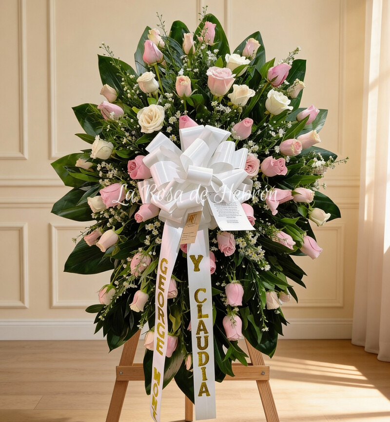 Corona Fúnebre Rosas Dulce Recuerdo